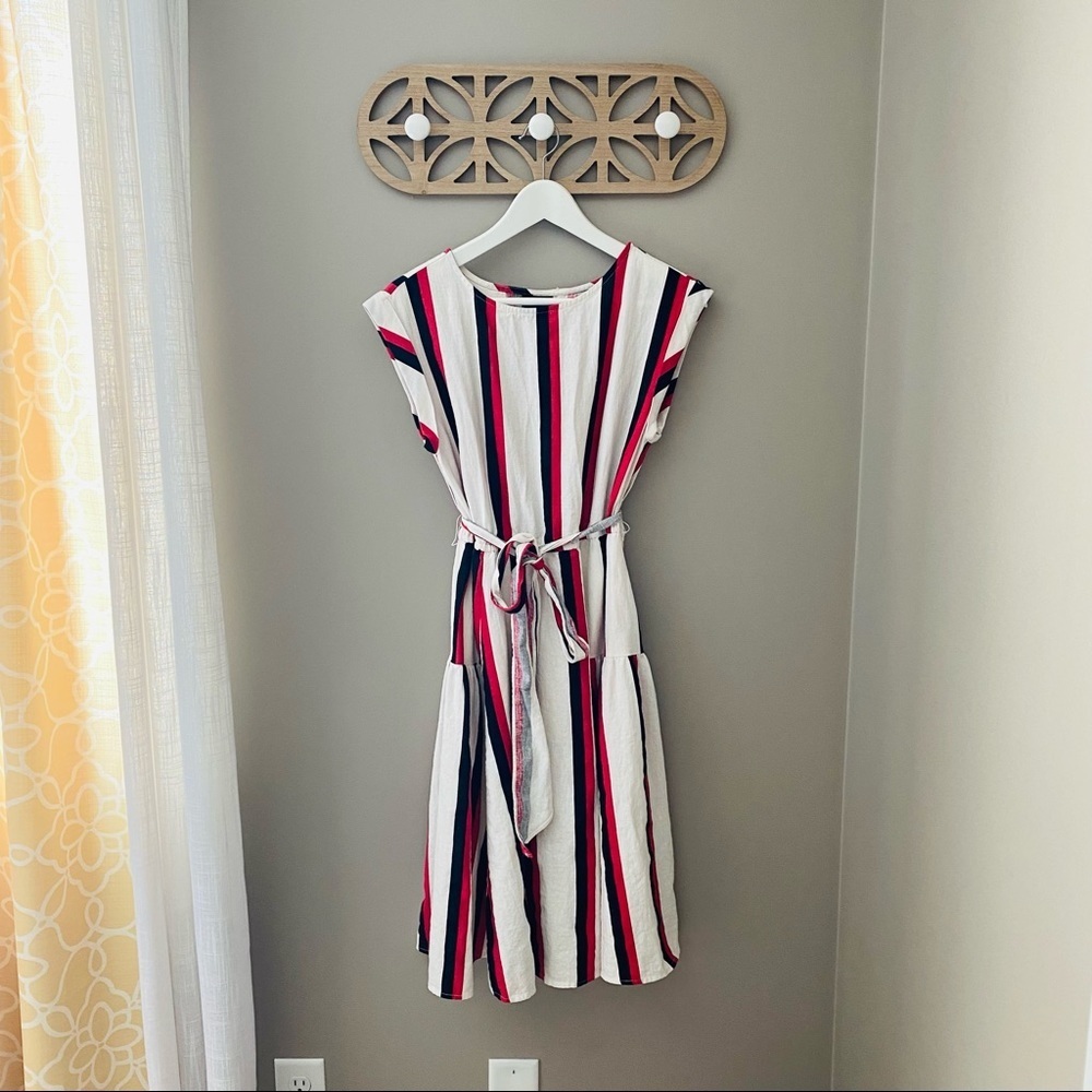 Who What Wear Striped Midi Dress Sz XS